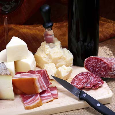 Farmhouse with typical products