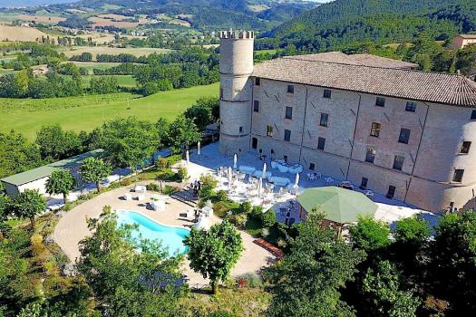 Castle with pool near Gubbio