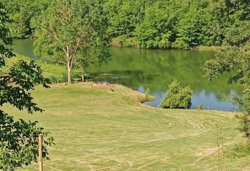 Lago para pesca desportiva numa quinta em Rapolano Terme